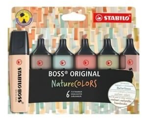 Resaltadores Stabilo Fluo Naturecolors Set X6 Colores Tierra Punta Biselada