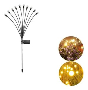 Pack X2 Luces Solares Para Jardin Luciernagas X10