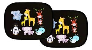 Parasol De Auto Para Niños Con Animales Sin Ventosas Pack X2
