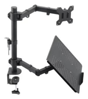 Soporte Brazo Doble Para Monitor Y Notebook De Escritorio