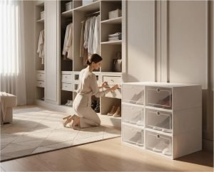 Caja Organizadora De Zapatos Apilable Transparente Zapatera