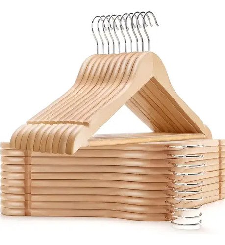 Perchas De Madera De Excelente Calidad Pack X20
