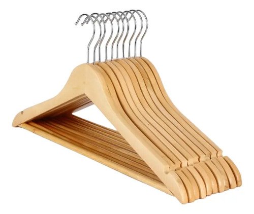 Perchas De Madera De Excelente Calidad Pack X10
