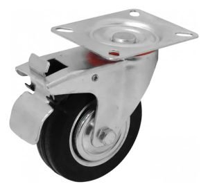 Rueda Giratoria De Goma Con Freno Para Carro 125mm